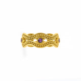 Amethyst Gold Ring with Granulations Odysseus Jewelry