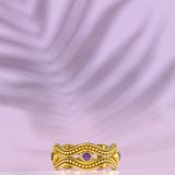 Amethyst Gold Ring with Granulations Odysseus Jewelry