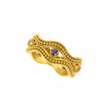 Amethyst Gold Ring with Granulations Odysseus Jewelry