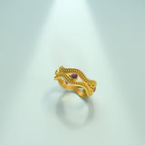 Amethyst Gold Ring with Granulations Odysseus Jewelry