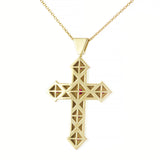 Byzantine Cross Pendant with Squares and Rubies Odysseus Jewelry