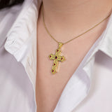 Byzantine Cross Pendant with Squares and Rubies Odysseus Jewelry