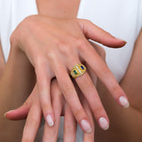 Byzantine Emerald and Sapphire Gold Ring Odysseus Jewelry