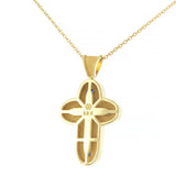 Byzantine Rounded Cross Pendant with Sapphires Odysseus Jewelry