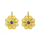 Daizy Gold Earrings with Sapphires and Diamonds