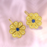 Daizy Gold Earrings with Sapphires and Diamonds