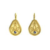 Gold Eye Earrings with Sapphires