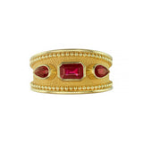 Ruby Gold Ring with Granulations Odysseus Jewelry