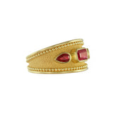 Ruby Gold Ring with Granulations Odysseus Jewelry