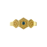 Polygon Gold Ring with Blue Diamond Odysseus Jewelry