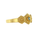 Polygon Gold Ring with Blue Diamond Odysseus Jewelry