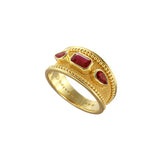 Ruby Gold Ring with Granulations Odysseus Jewelry