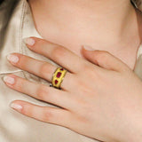 Ruby Gold Ring with Granulations Odysseus Jewelry