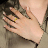 Polygon Gold Ring with Blue Diamond Odysseus Jewelry
