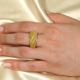 Gold Granulation Statement Ring Odysseus Jewelry