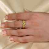 Polygon Gold Ring with Blue Diamond Odysseus Jewelry