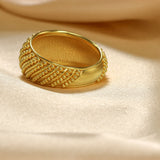 Gold Granulation Statement Ring Odysseus Jewelry