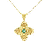 Emerald Cross Pendant with Granulations Odysseus Jewelry