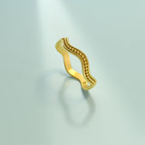 Golden Wave Band with Granulations Odysseus Jewelry