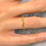 Golden Wave Band with Granulations Odysseus Jewelry
