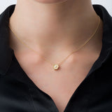 Gold Polygon Pendant with Diamond Odysseus Jewelry