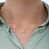 Gold Pendant with Round Pink Sapphire Odysseus Jewelry