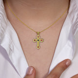 Byzantine Cross Pendant with Rubies and Sapphire Odysseus Jewelry