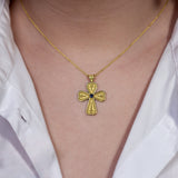 Byzantine Heart Cross with Sapphire Odysseus Jewelry
