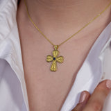 Byzantine Heart Cross with Sapphire Odysseus Jewelry