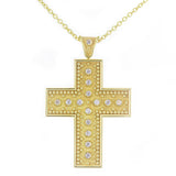Byzantine Square Cross Pendant with Diamonds Odysseus Jewelry