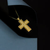 Byzantine Square Cross Pendant with Diamonds Odysseus Jewelry