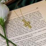 Byzantine Square Cross with Emeralds Odysseus Jewelry