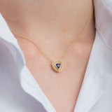 Trillion Iolite Byzantine Gold Pendant Odysseus Jewelry