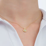 Swiss Topaz Byzantine Gold Pendant odysseusjewelry