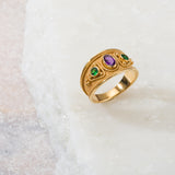Amethyst Tsavorites Byzantine Gold Ring Odysseus Jewelry