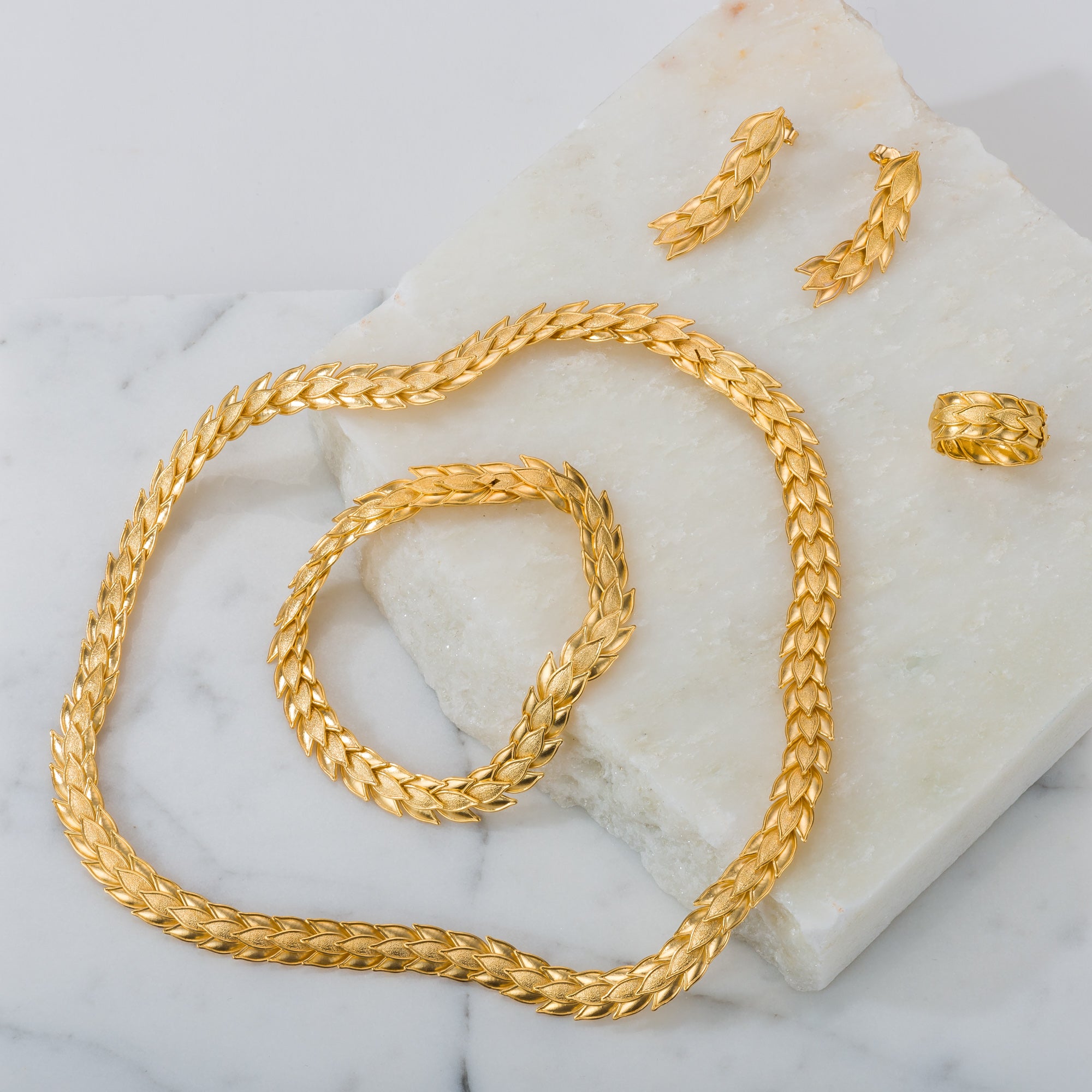 18K Byzantine Gold Laurel Bracelet Odysseus Jewelry