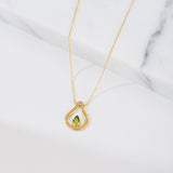 Pear Peridot Gold Byzantine Pendant Odysseus Jewelry