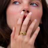 Gold Multi Color Byzantine Ring Odysseus Jewelry