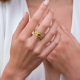 Byzantine Multi Color Sapphire Ring with Diamonds Odysseus Jewelry