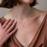 Pear Peridot Gold Byzantine Pendant Odysseus Jewelry