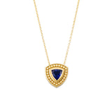 Trillion Iolite Byzantine Gold Pendant Odysseus Jewelry