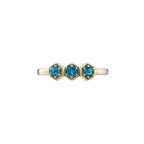 Gold Ring with London Topaz Honeycomb Odysseus Jewelry