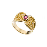 Tourmaline Diamond Byzantine Gold Ring Odysseus Jewelry