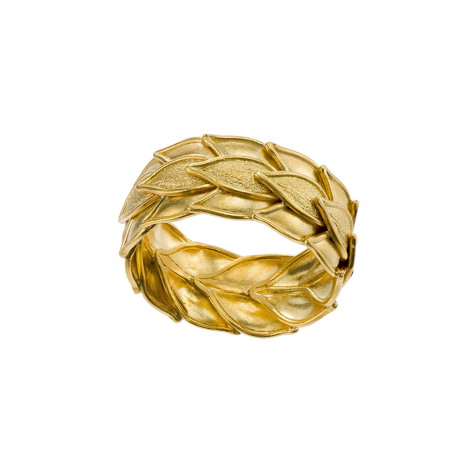 18K Byzantine Gold Laurel Ring Odysseus Jewelry