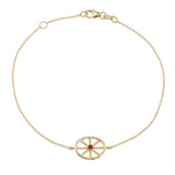 Granulation Gold Bracelet with Ruby Odysseus Jewelry