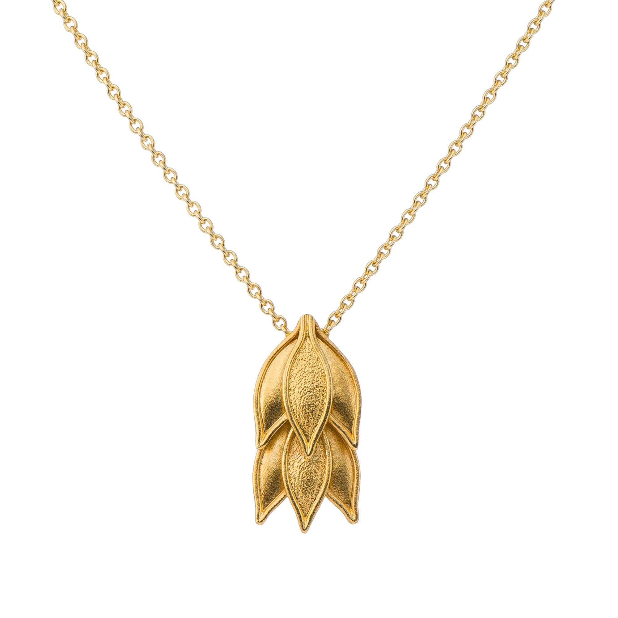 18K Byzantine Gold Laurel Pendant Odysseus Jewelry
