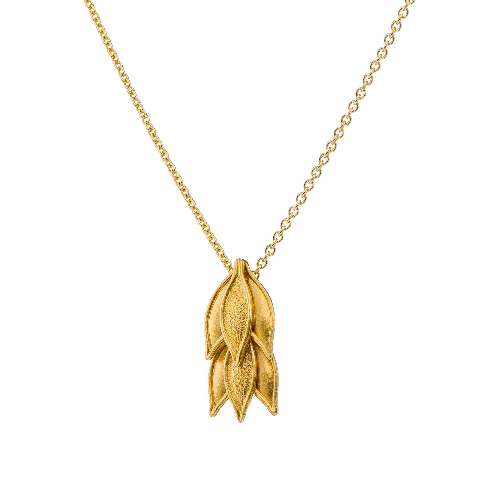 18K Byzantine Gold Laurel Pendant Odysseus Jewelry