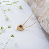 Trillion Iolite Byzantine Gold Pendant Odysseus Jewelry