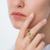 Tourmaline Diamond Byzantine Gold Ring Odysseus Jewelry