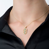 Topaz Sapphire Byzantine Gold Pendant Odysseus Jewelry